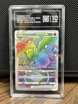 Pokemon Charizard VStar 174/172 Brilliant Stars Full Art Secret Rainbow TAG 10 - Image 1