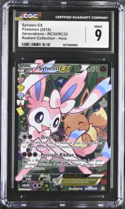 CGC 9 MINT Sylveon EX Generations RC32/RC32 Radiant (Collection) Holo Pokemon - Image 1