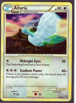 2010 ALTARIA 1/102 HeartGold SoulSilver TRIUMPHANT POKEMON CARD RARE-HOLO- NM - Image 1