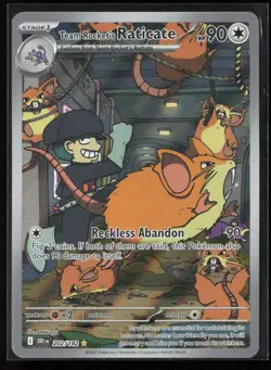 Team Rocket's Raticate 202/182 Destined Rivals Illustration Rare Pokemon TCG NM - Image 1