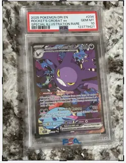 Pokemon Team Rocket's Crobat ex Destined Rivals SIR Holo 234/182 2025 PSA 10 - Image 1