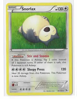 Pokemon TCG Snorlax 80/106 XY - Flashfire Non-Holo Normal MP - Image 1