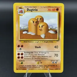 Dugtrio Pokemon TCG Base Set Unlimited 19/102 Non-Holo Rare - Image 1