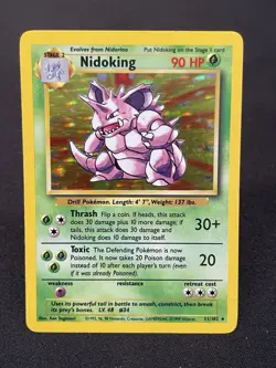 Pokemon TCG Nidoking 11/102 Base Set Unlimited Rare Holo Card - Image 1