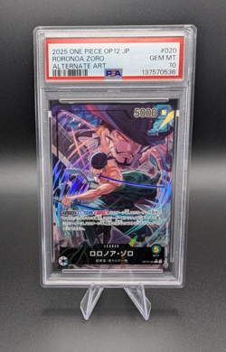 One Piece Roronoa Zoro (JP) | OP12-020 Leader Alt Art | PSA 10 GEM MINT - Image 1