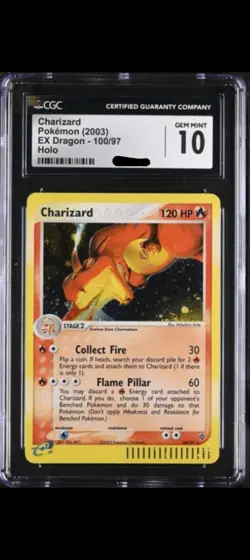 Charizard EX Dragon Holo CGC 10 Secret Rare Card 100/97 - Image 1