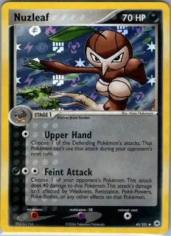 Nuzleaf 45/101 Reverse Holo Hidden Legends - Pokemon Card - NM - Image 1