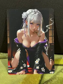 R18+ UNCENSORED EMILIA RE:ZERO ANIME WAIFU CARD (ASK FOR PHOTO OF BACK) - Image 1