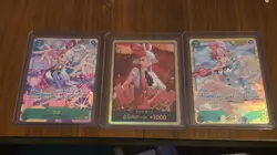 3x Japanese One Piece TCG EB03 Uta mixed card lot gold don SEC and alt art - Image 1