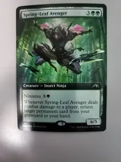 MTG Spring-Leaf Avenger Kamigawa: Neon Dynasty 481 Foil Borderless Rare - Image 1