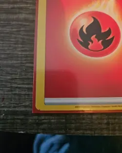 Pokemon Energy Miscut Error Card Sword & Shield Energy Black Dot Fire Energy - Image 2