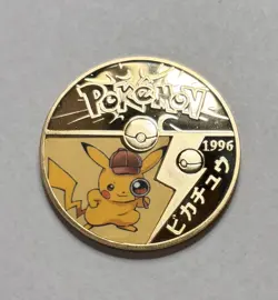 Pokemon Detective Pikachu Premium Collection collectible Metal Gold Coin M/NM - Image 1