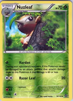 Nuzleaf 10/114 Uncommon - Pokemon TCG XY: Steam Siege - Reverse Holo (NM) - Image 1