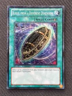Yugioh Burial from a Different Dimension Unlimited Ed Super R DT03-EN044 MP/LP - Image 1