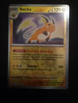 Hologram Foil Raichu 026/165 Scarlet & Violet 151 Pokemon tcg Rare Card - Image 1