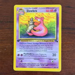 1st Edition Slowbro 43/62 Uncommon Fossil Pokemon Card - Image 1