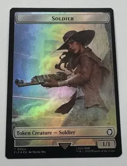 MTG Card Foil Double Token Soldier / Junk 0004 / 0015 Fallout Magic NM SEE PICS - Image 1