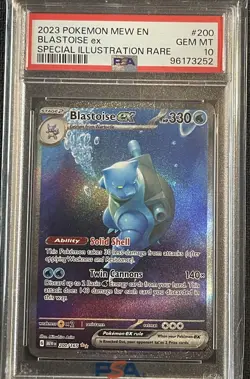 Pokemon 2023 Blastoise ex 200/165 Full Art SIR 151 GEM MINT PSA 10 - Image 1