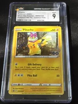 Pikachu Black Star Promos - SWSH234 Pokemon GO Tin Cosmos Holo - CGC Mint 9 - Image 1