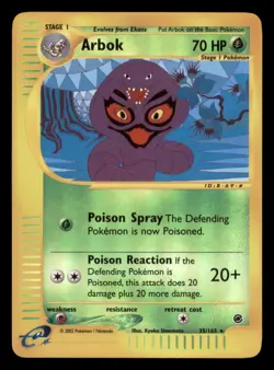 Moderately Played Arbok 35/165 Reverse Holo Expedition Base Set Rare - Image 1