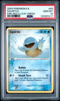 2004 POKEMON EX FIRE RED & LEAF GREEN #83 SQUIRTLE PSA 10 - Image 1