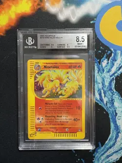 Ninetales Aquapolis Holo Rare H19 Beckett WOTC Vintage Pokemon big sub grades - Image 1