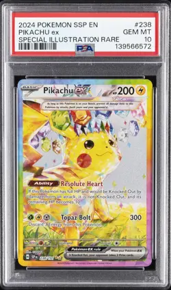 2024 POKEMON SSP EN-SURGING SPARKS SPECIAL ILLUSTRATION RARE PIKACHU EX PSA 10 - Image 1