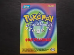1999 Topps Pokemon the First Movie Rainbow Foil E11 #148 Dragonair Blue Logo - Image 2