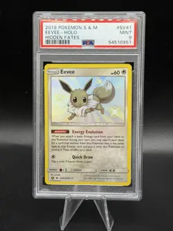 Pokemon Hidden Fates 2019 - Shiny Eevee Holo - SV41/SV94 - Graded PSA 9 - Image 1