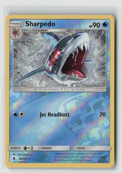 SHARPEDO 28/145 GUARDIANS RISING REVERSE HOLO POKEMON TCG LP - Image 1