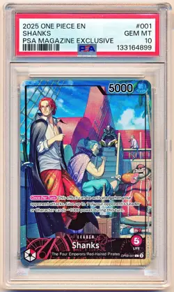 One Piece CCG Shanks PSA Magazine Exclusive Promo #OP09-001 PSA 10 - POP 3943 - Image 1