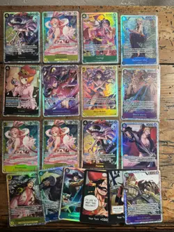 Collection Lot of One Piece SR Foil Cards & Don Cards Law Monkey Sabo boa mint - Image 2