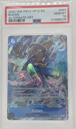PSA 10 – 2025 ONE PIECE OP12-LEGACY OF THE MASTER 043 KUZAN ALT ART (English) - Image 1