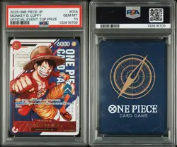 2025 ONE PIECE JPN PROMOS OFFICIAL EVENT TOP PRIZE #014 MONKEY D. LUFFY PSA 10 - Image 3