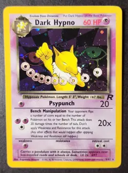 Dark Hypno 9/82 Team Rocket Pokemon Card TCG Vintage WOTC Holo Rare NM - Image 1