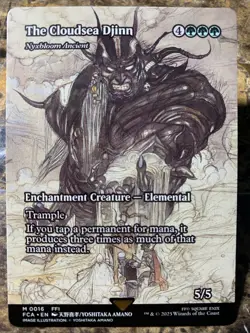MTG Final Fantasy The Cloudsea Djinn - Nyxbloom Ancient 0016 Reg Mythic Showcase - Image 1