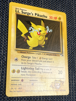 Lt Surges Pikachu 81/132 Gym Heroes Pokemon vintage - Image 2