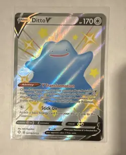 Pokemon Ditto V SV118/SV122 Shining Fates: Shiny Vault Shiny Holo Rare Full Art - Image 3