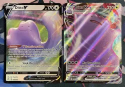 Pokemon TCG Shining Fates Ditto V 050/072 Ditto VMAX 051/072 Rare - Image 1