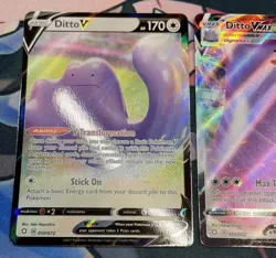 Pokemon TCG Shining Fates Ditto V 050/072 Ditto VMAX 051/072 Rare - Image 2