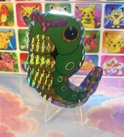 Pokemon Vintage Pocket Monsters Vending HOLO Prism Sticker 90s Nintendo Caterpie - Image 2
