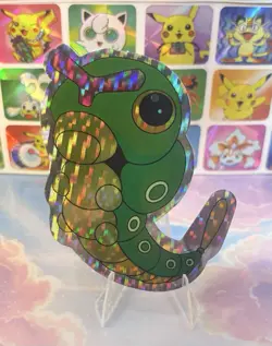 Pokemon Vintage Pocket Monsters Vending HOLO Prism Sticker 90s Nintendo Caterpie - Image 3