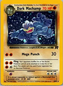 Dark Machamp 10/82 Holo Rare Team Rocket Pokemon NM - Image 1