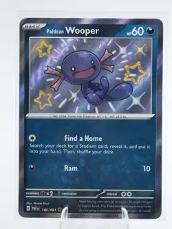 Paldean Wooper 180/091 Holo Shiny Rare Paldean Fates 2024 Pokemon NM - Image 1