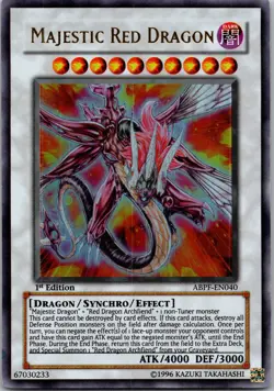 Yugioh Majestic Red Dragon ABPF-EN040 1st Edition Ultra Rare NM - Image 1