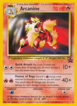 Single Card: Pokemon TCG Arcanine - WoTC Promo (PR) – Excellent (EX) - Image 1