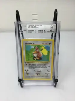 Farfetch’d #27 Base 1st Edition Thick Stamp Shadowless Beckett 9 Pokemon 1999 A - Image 1