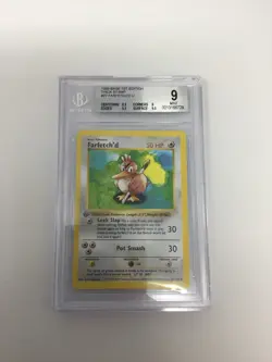 Farfetch’d #27 Base 1st Edition Thick Stamp Shadowless Beckett 9 Pokemon 1999 A - Image 2