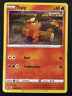 HD SWIRL Pokemon Tepig SWSH172 Black Star Promo Holo HP Swirl💫Pokemon TCG - Image 2