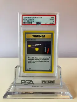 1999 Pokemon 1st Edition Base Set Shadowless Item Finder PSA 9 - Image 1